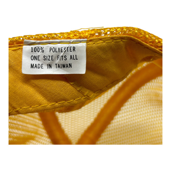 Vintage CAT Diesel Power SnapBack Truckers Style Hat Yellow with White Rope Mesh - Picture 9 of 11